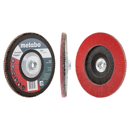 Metabo Flap Disc 7" Ceramic Flapper 40 5/8"-11 T29 Fiberglass 629434000